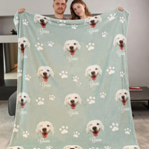 名前入りオーダーメイド犬用ブランケット｜ペット写真で作るカスタム毛布｜犬好きへのパーソナルギフト｜大切なペットへの贈り物に